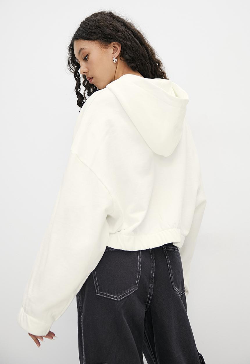 Blake - Zip thru hoodie - ecru