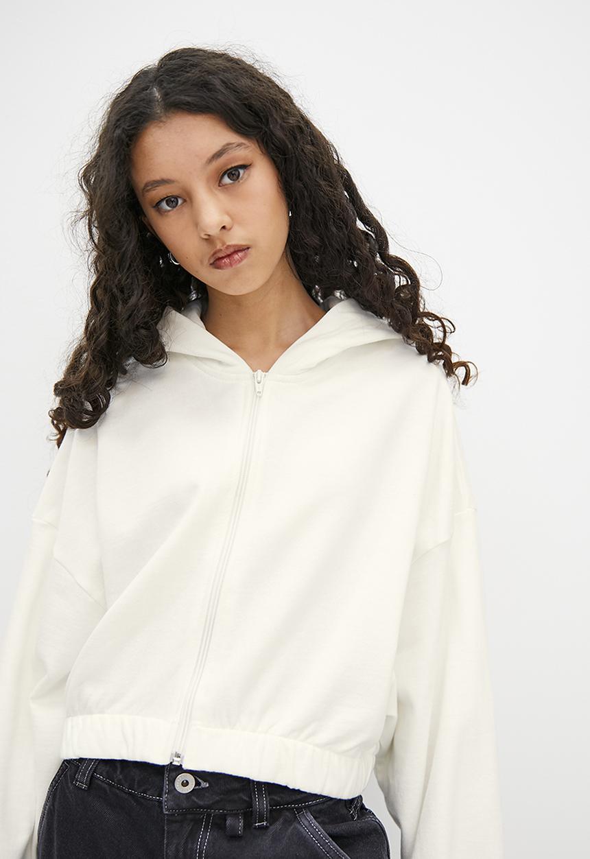 Blake - Zip thru hoodie - ecru