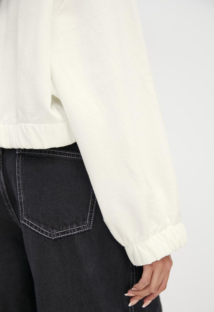 Blake - Zip thru hoodie - ecru