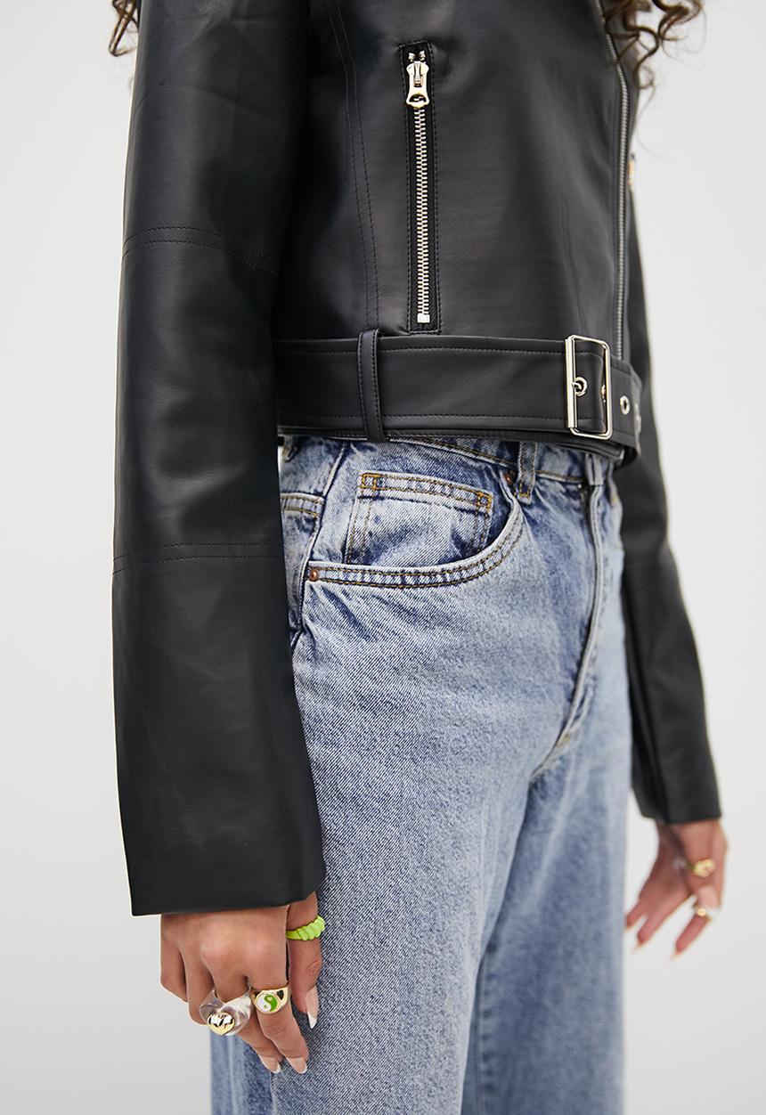Blake - Pu biker - black