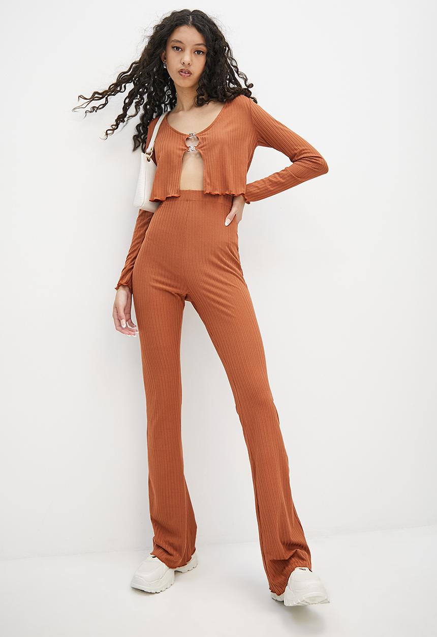 Blake - Co-ord flare leg - burnt orange