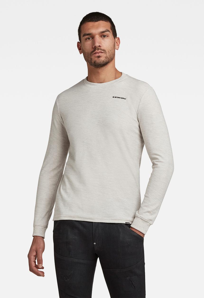 G-STAR - Textured stitch sweater r t long sleeve - milk