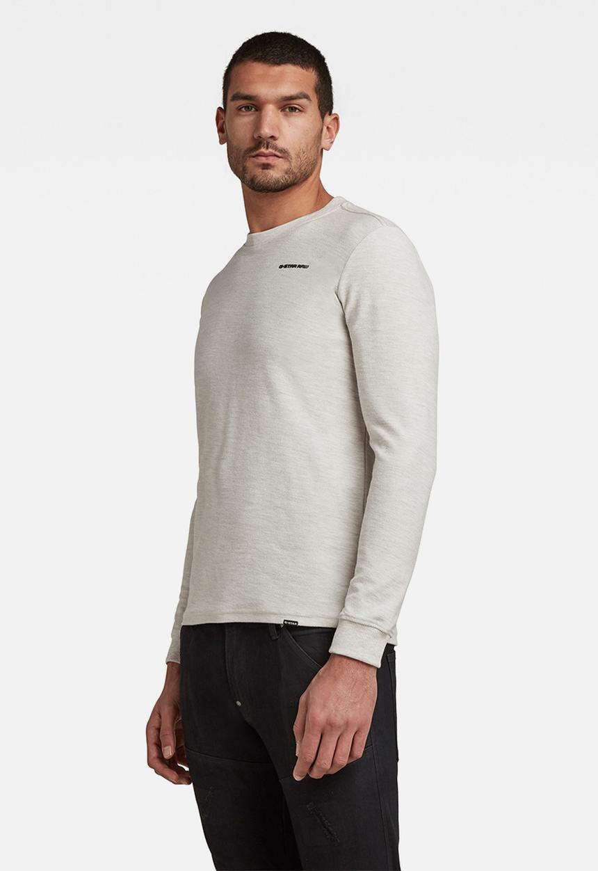 G-STAR - Textured stitch sweater r t long sleeve - milk