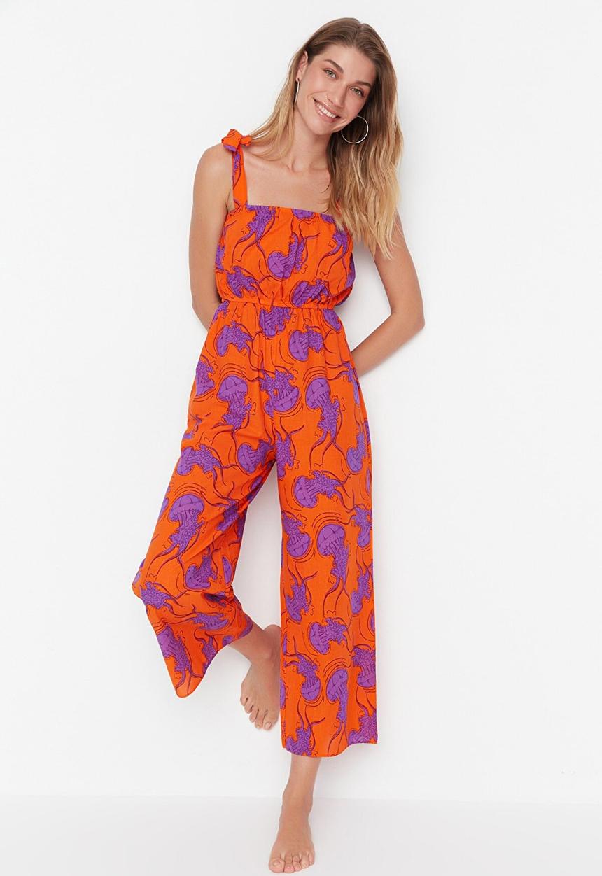 Trendyol - Jellyfish patterned jumpsuit - orange
