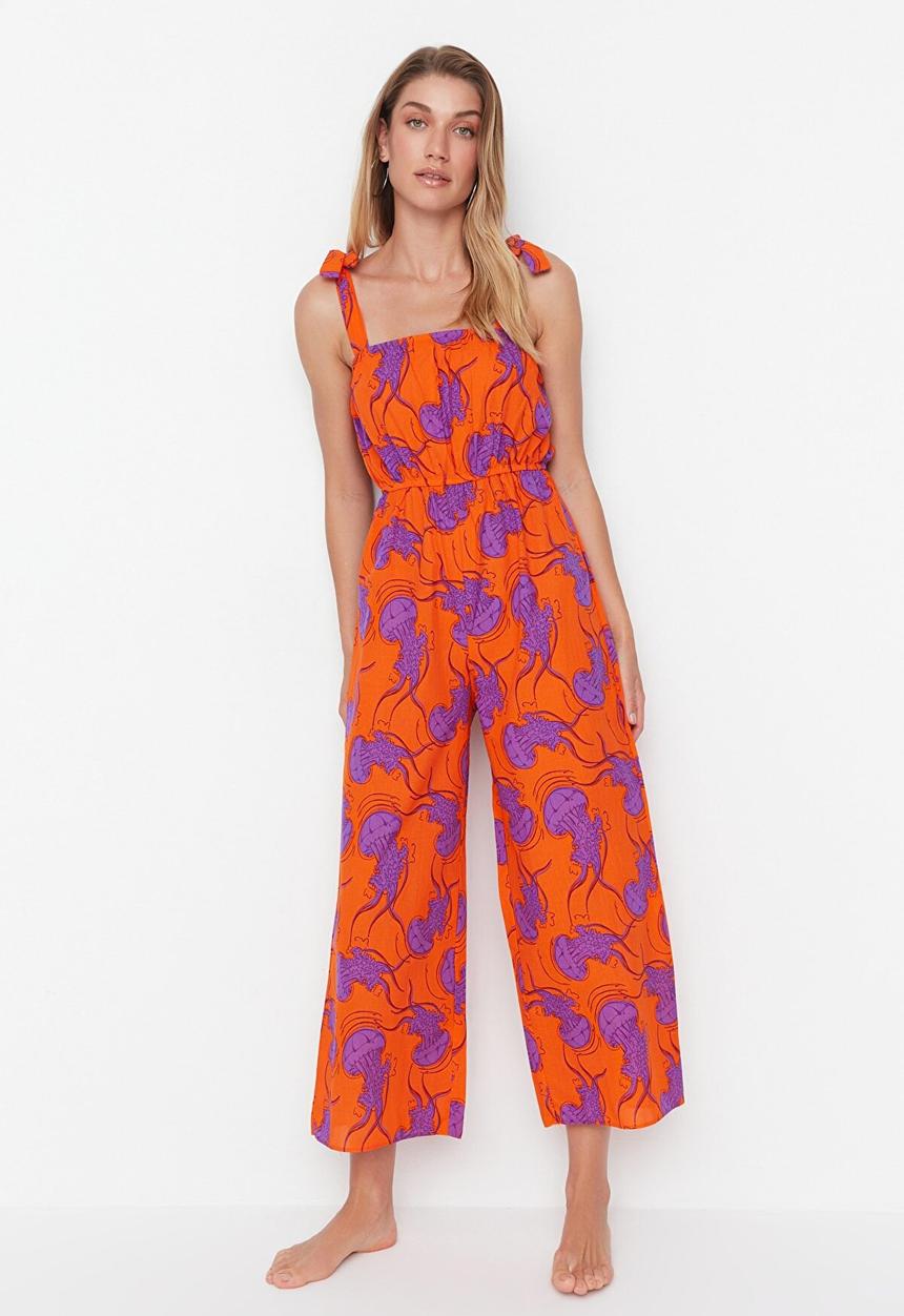 Trendyol - Jellyfish patterned jumpsuit - orange