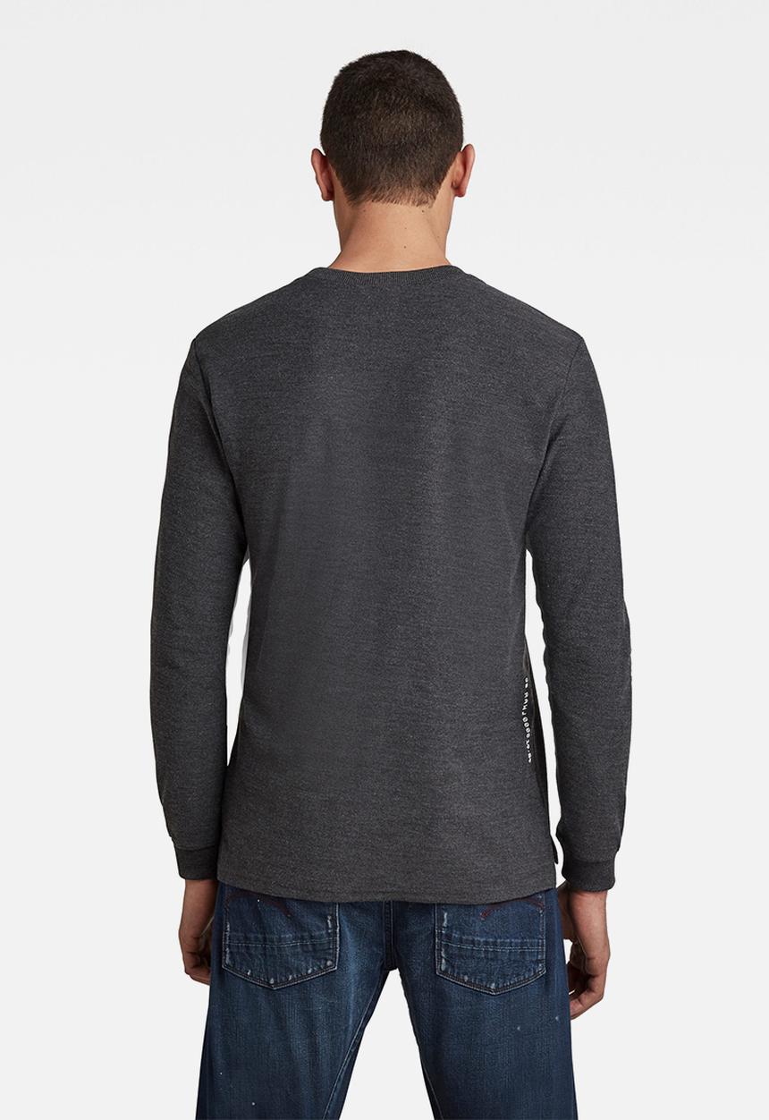 G-STAR - Textured stitch sweater r t long sleeve - black