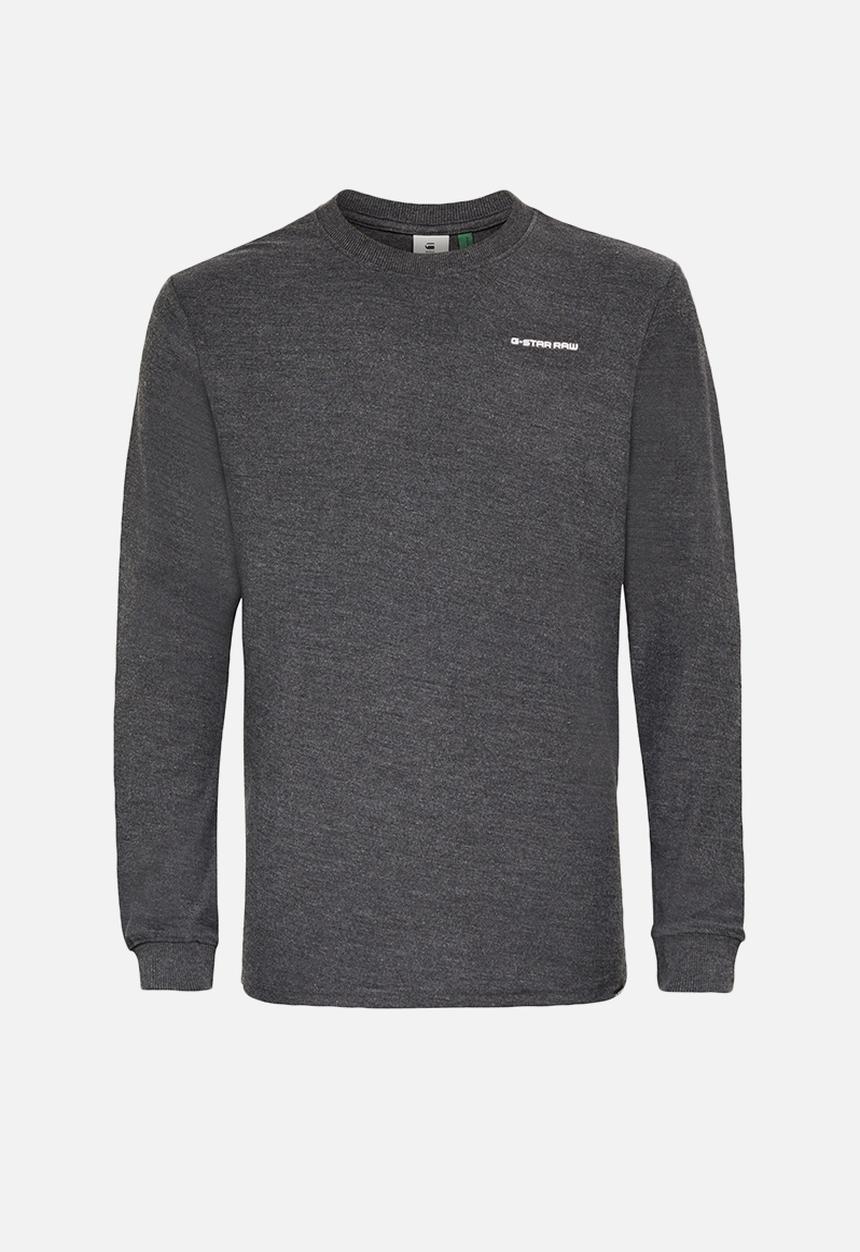 G-STAR - Textured stitch sweater r t long sleeve - black