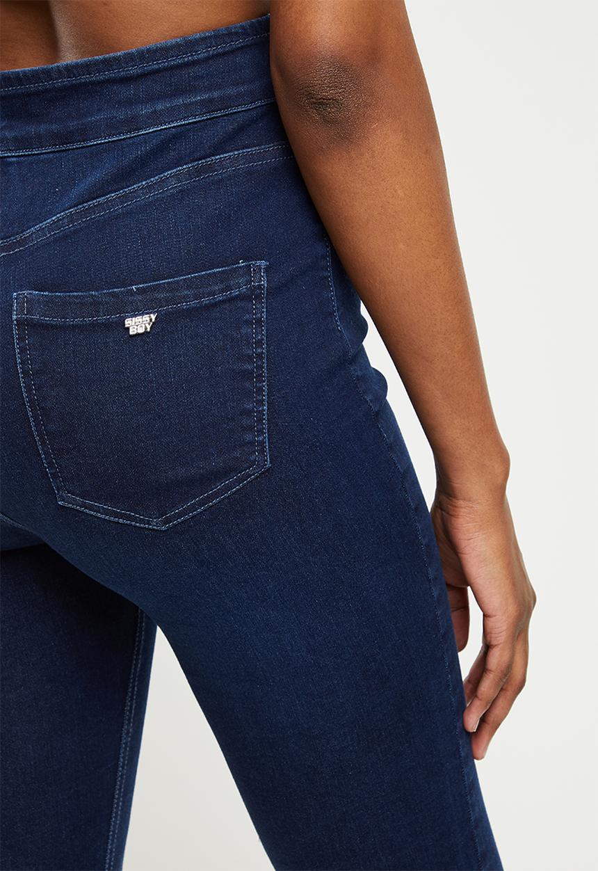 SISSY BOY - Super high waist jeans with o ring - indigo