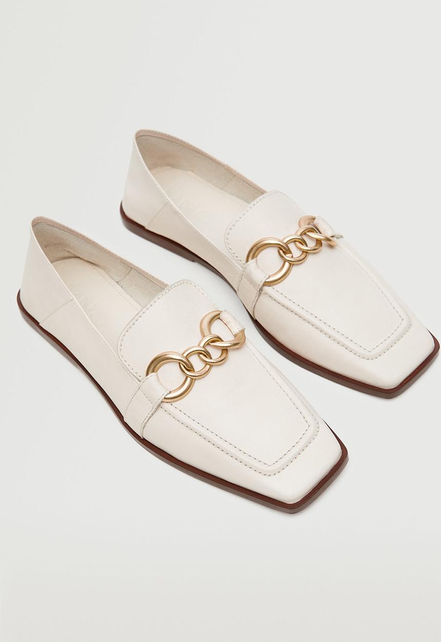 MANGO - Train1 leather loafer - natural