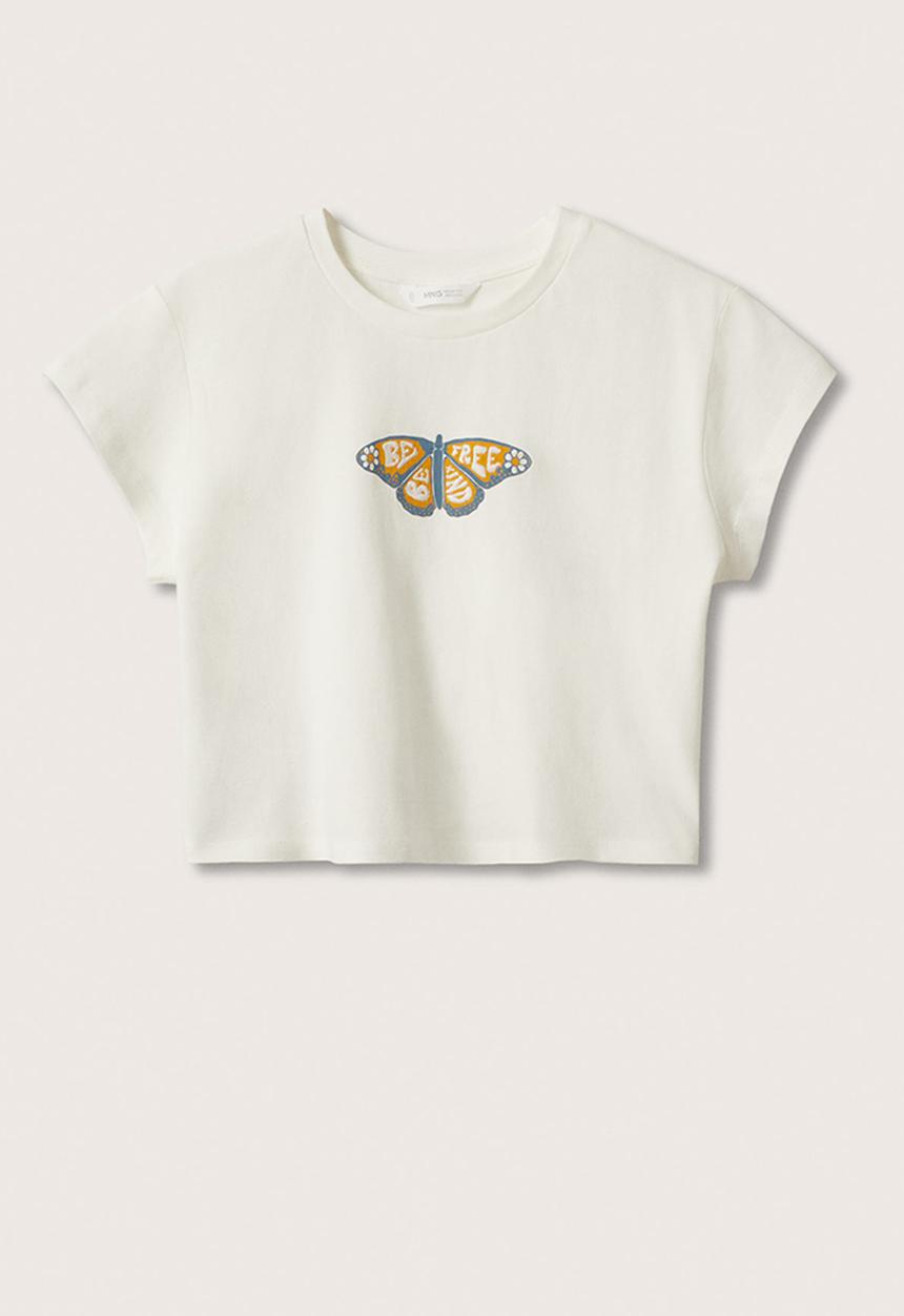 MANGO - T-shirt fly - white