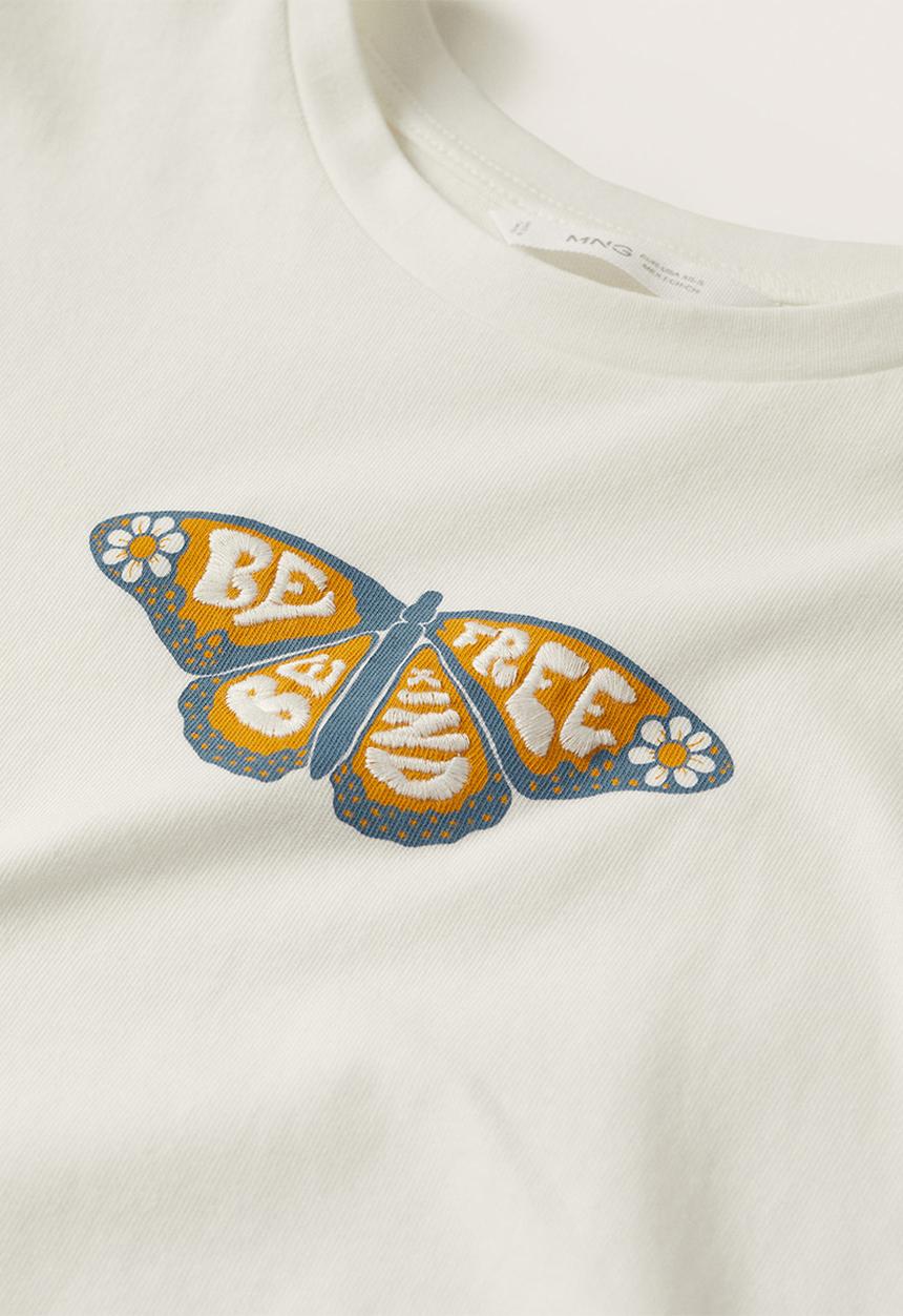 MANGO - T-shirt fly - white