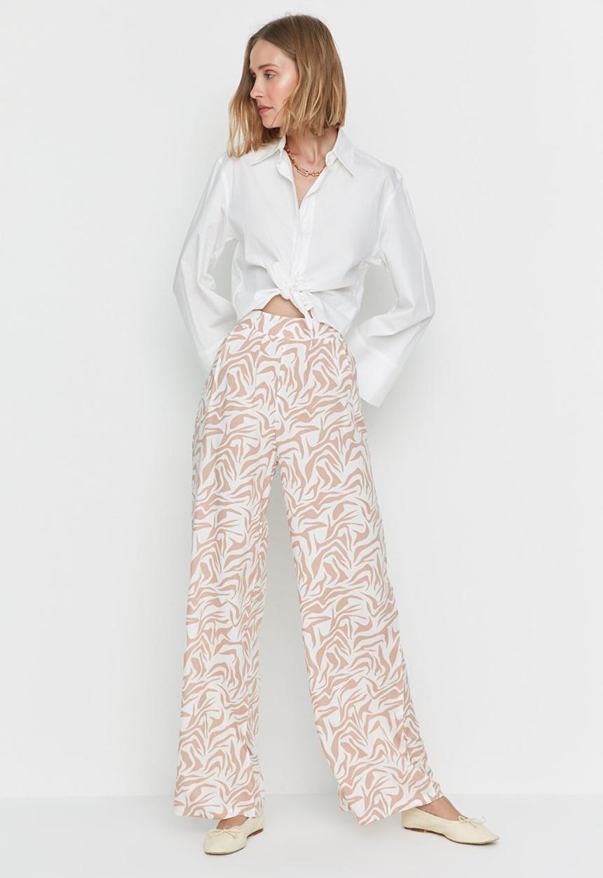 Trendyol - Tall high waist wide leg trousers - beige