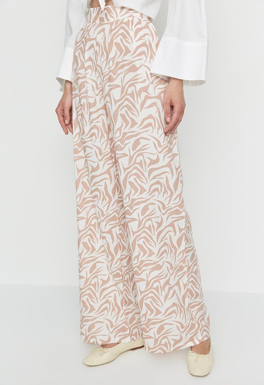 Trendyol - Tall high waist wide leg trousers - beige