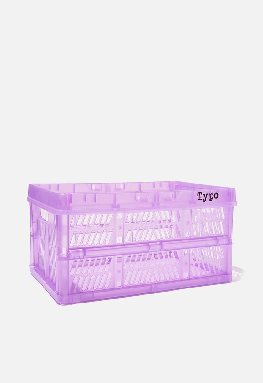 Typo - Midi foldable storage - transparent electric purple