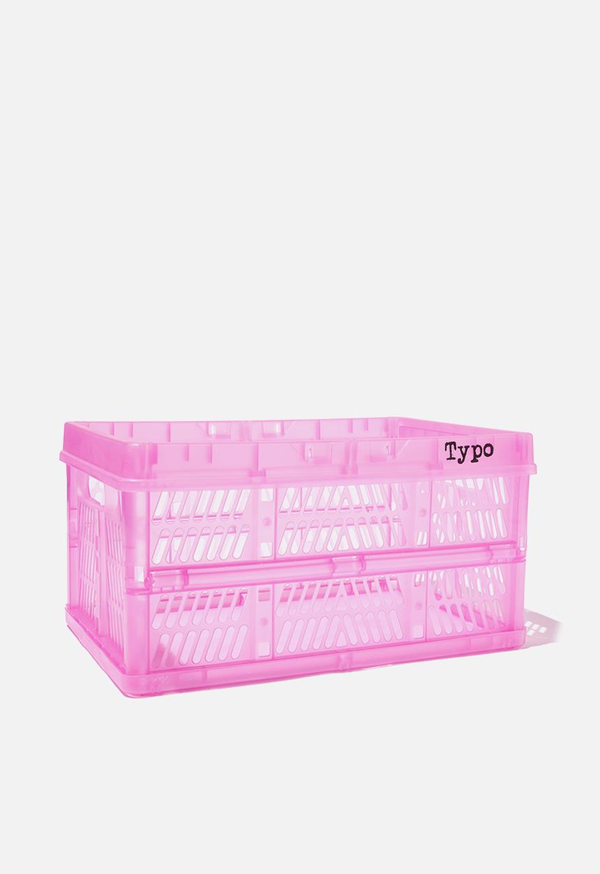 Typo - Midi foldable storage - transparent fuschia