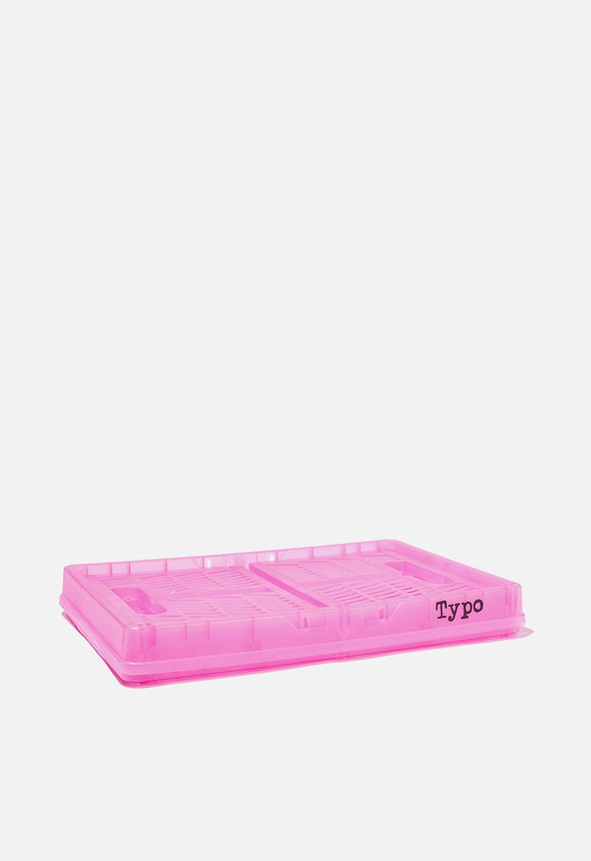 Typo - Midi foldable storage - transparent fuschia