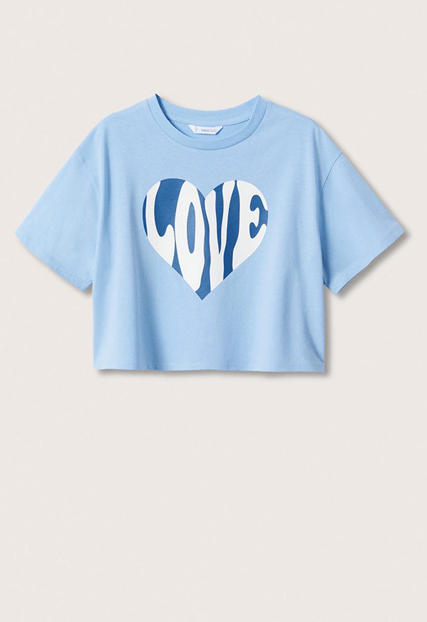 MANGO - T-shirt love - blue