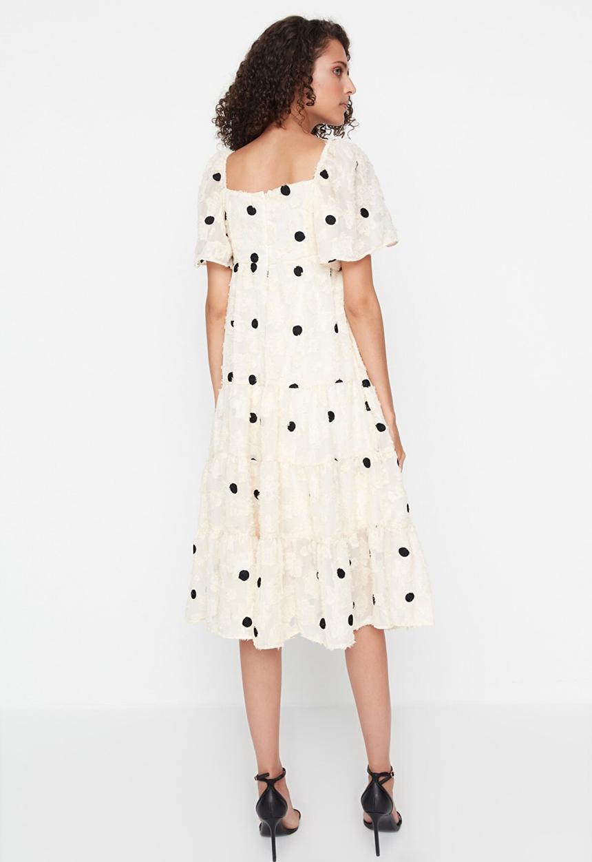 Trendyol - Ruffle dress - ecru