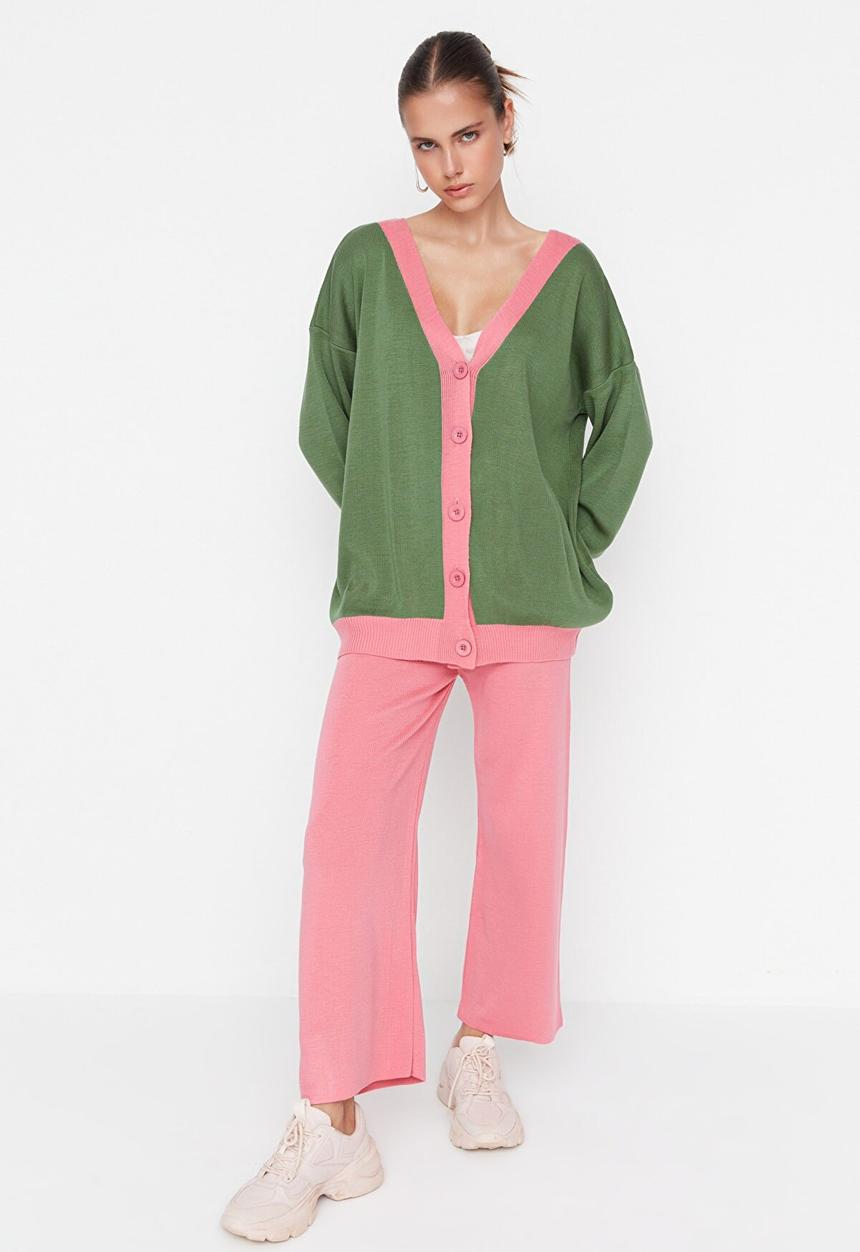 Trendyol - Knit striaght trousers - pink