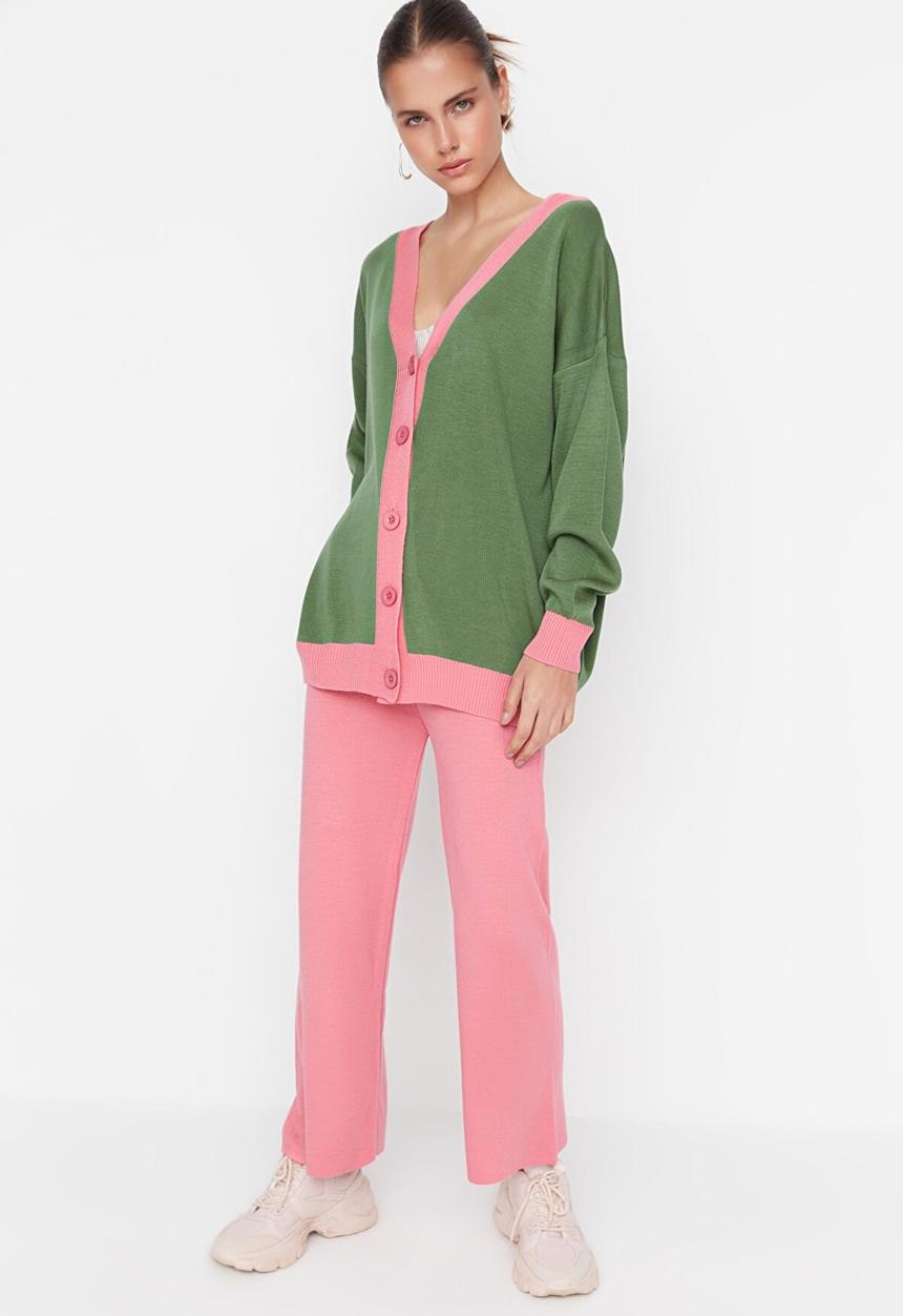 Trendyol - Knit striaght trousers - pink