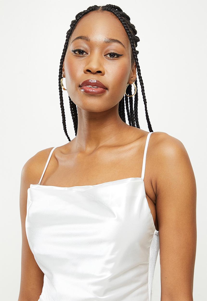 dailyfriday - Side slit midi dress - white
