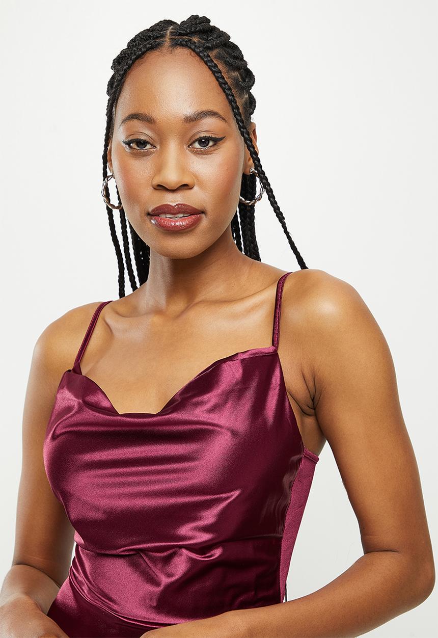 dailyfriday - Side slit midi dress - plum