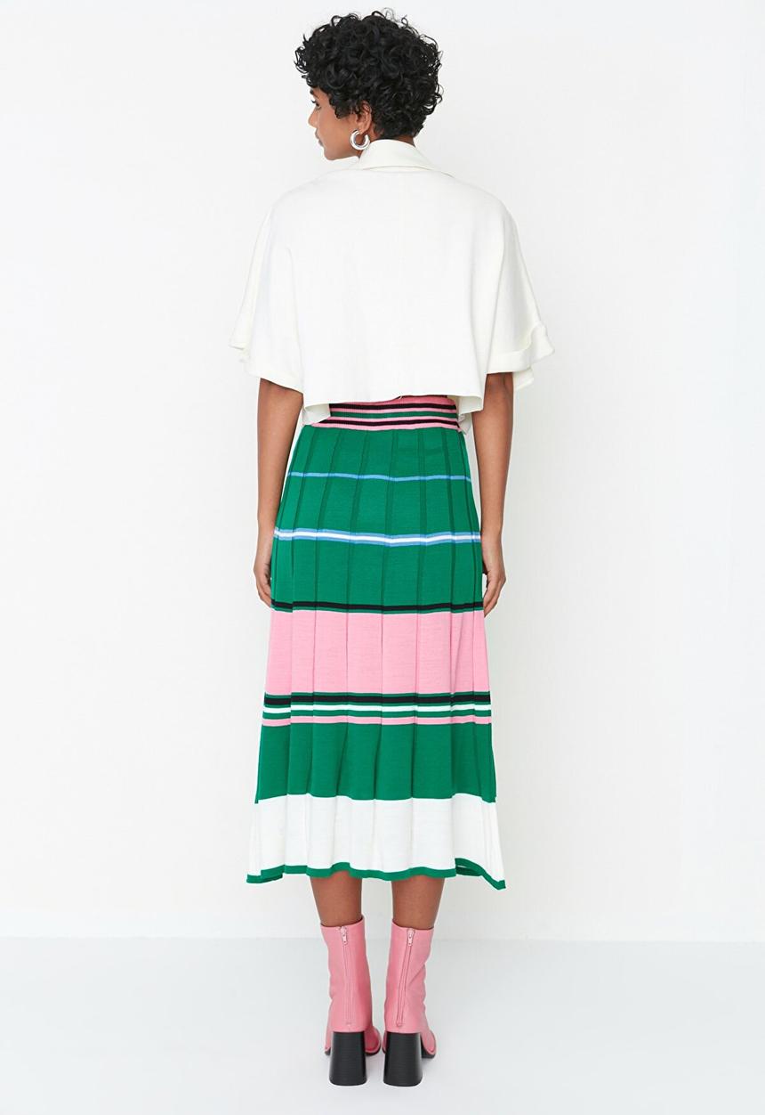 Trendyol - Color block knit midi skirt - multi