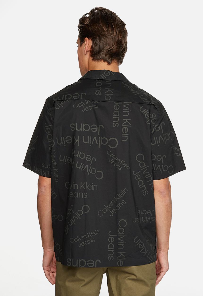 Calvin Klein - Logo aop short sleeve shirt - black