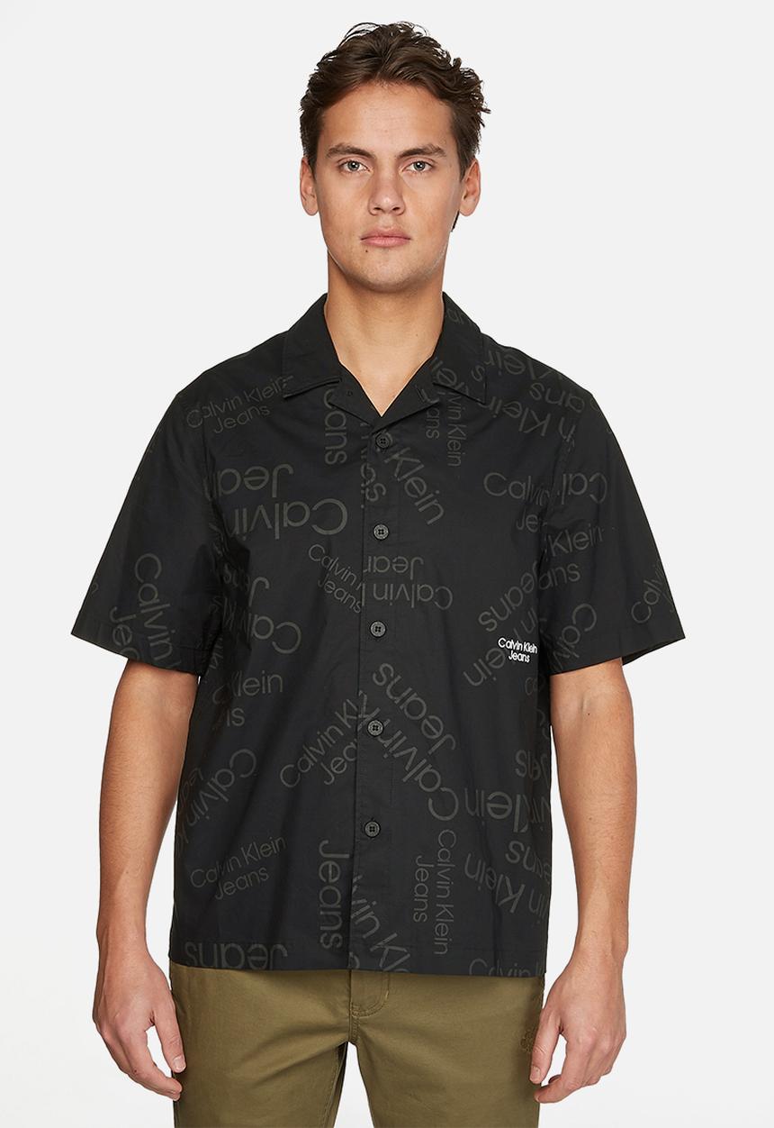 Calvin Klein - Logo aop short sleeve shirt - black