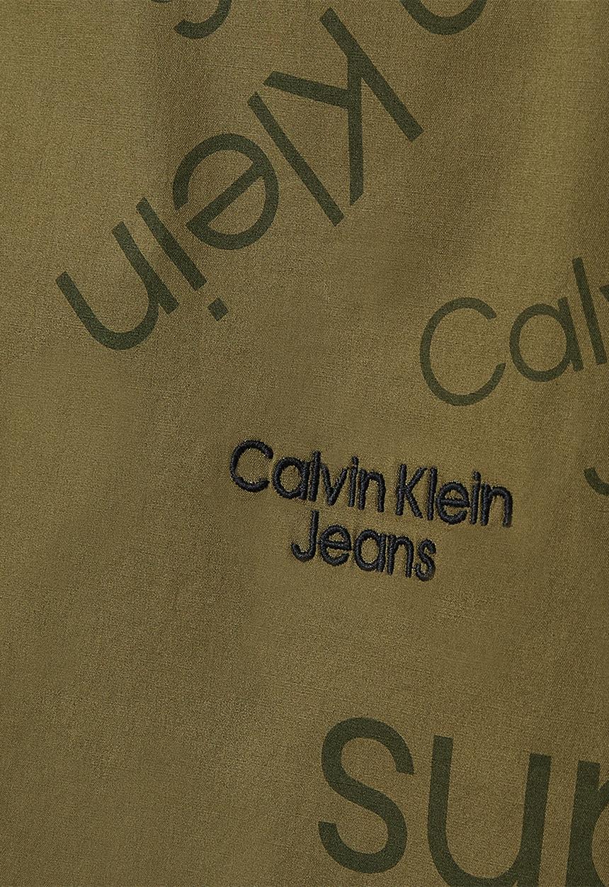 Calvin Klein - Logo aop ss shirt - burnt olive