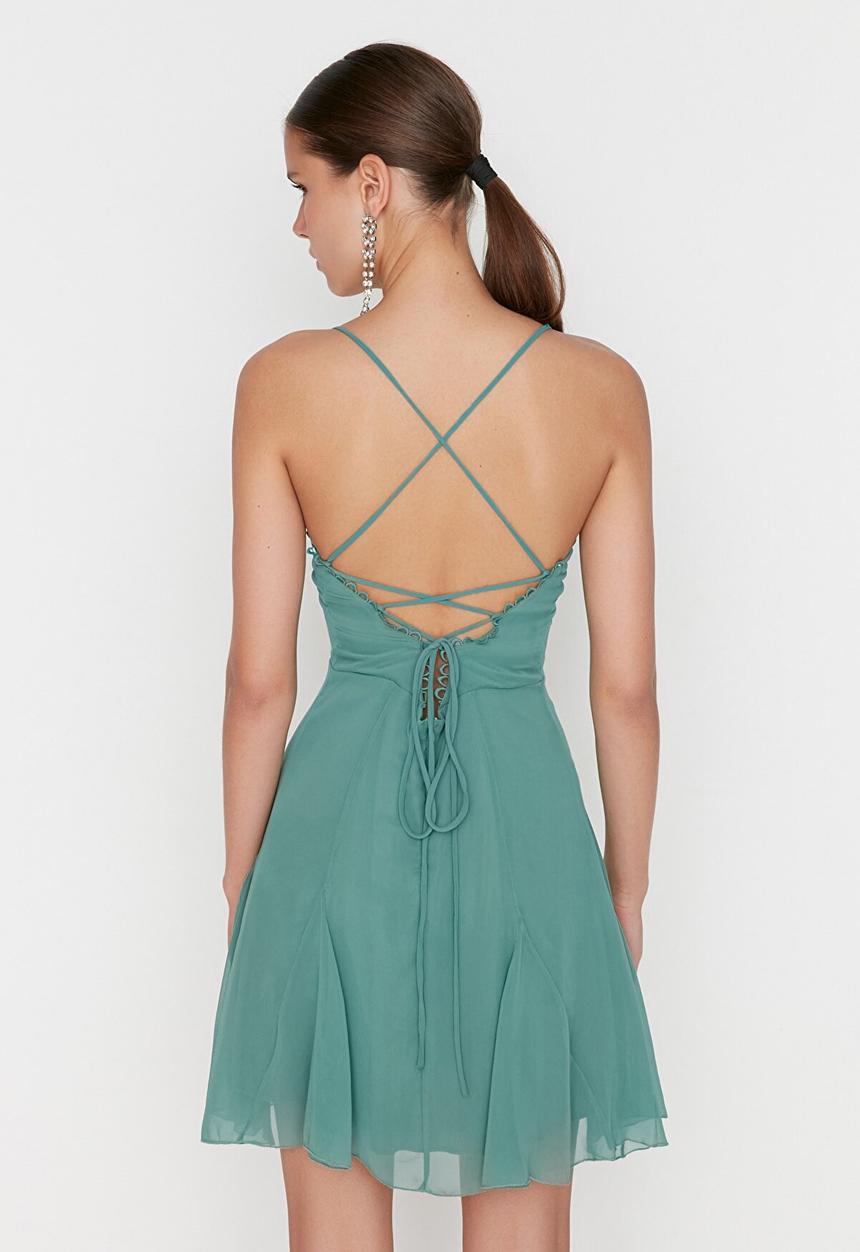 Trendyol - Open back dress - mint