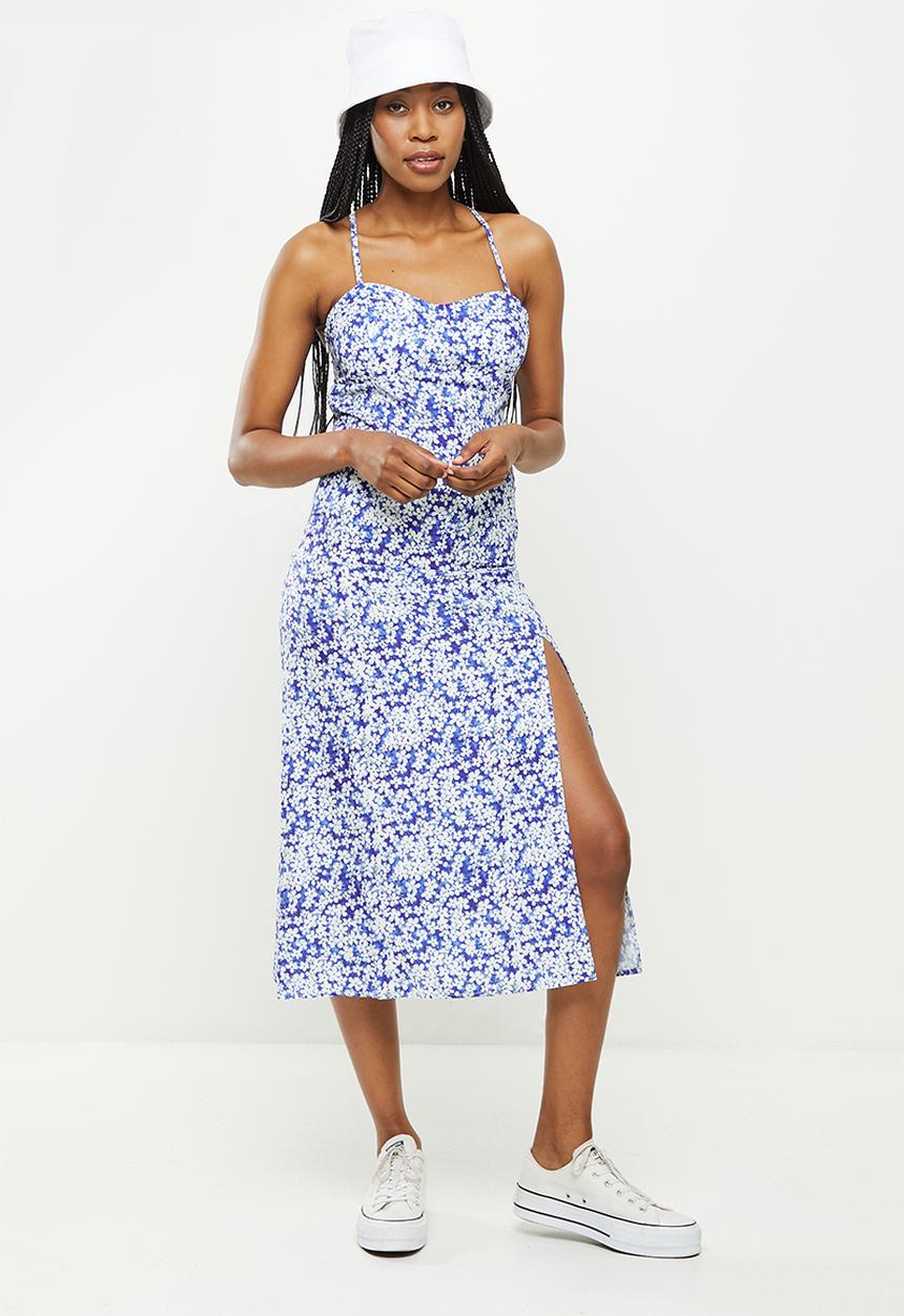 dailyfriday - Strappy midi dress - blue based floral