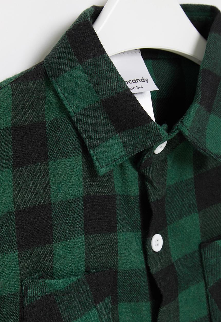 Pop Candy - Boys check shirt - green