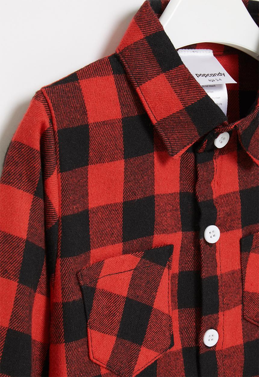 Pop Candy - Boys check shirt - red