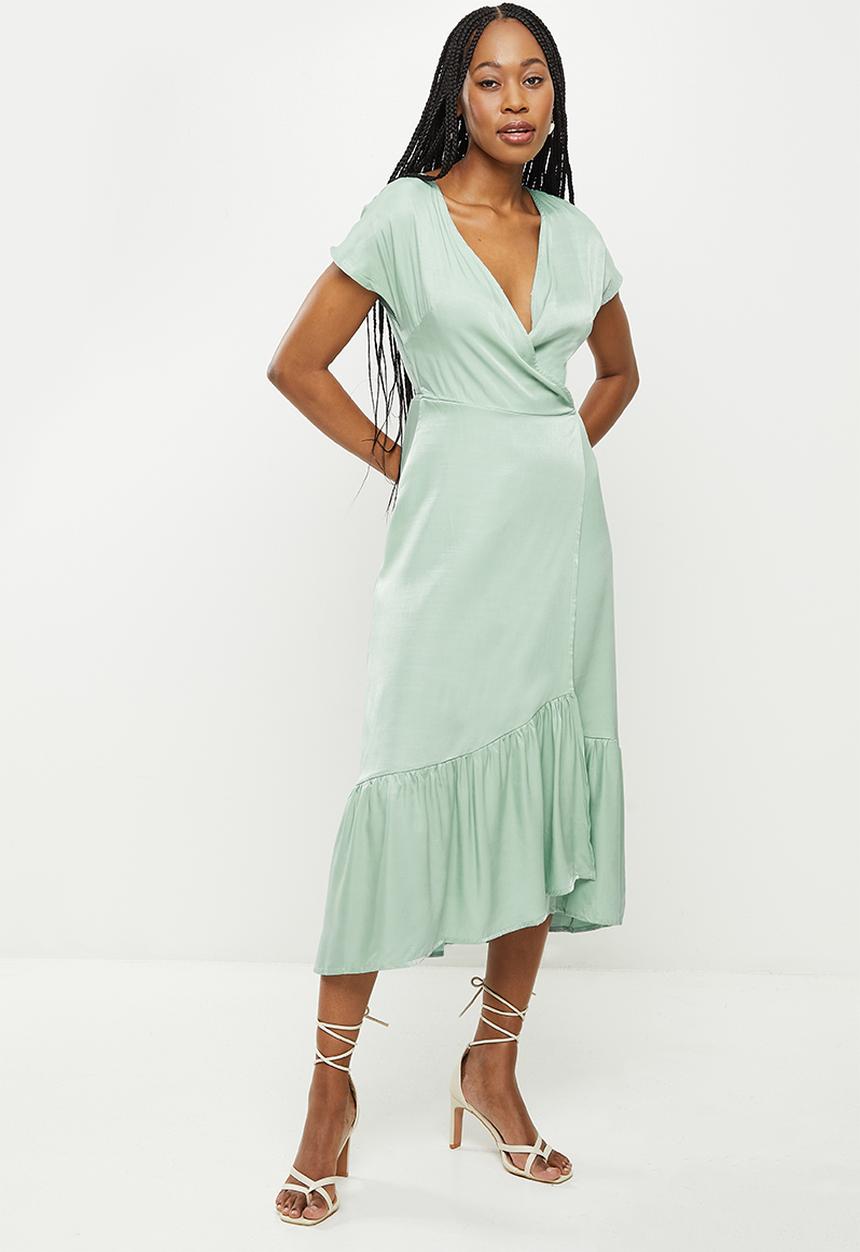 dailyfriday - Wrap midi dress - sage