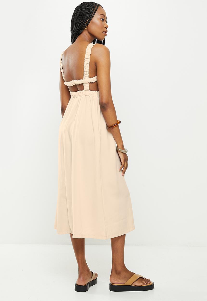dailyfriday - Open back midi dress - stone
