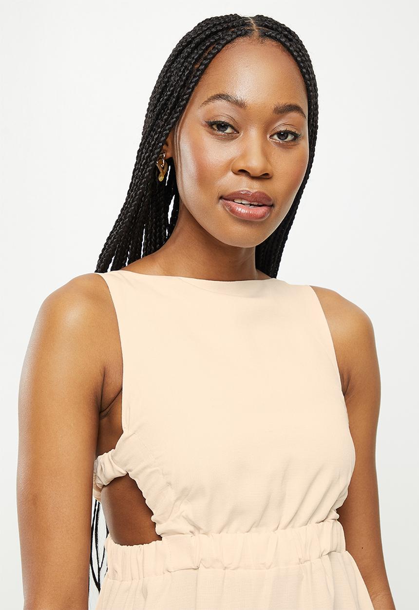 dailyfriday - Open back midi dress - stone