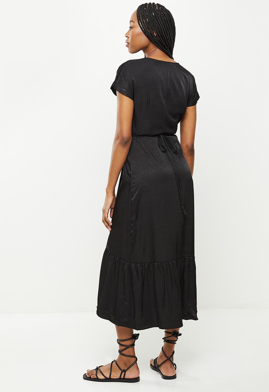 dailyfriday - Wrap midi dress - black1