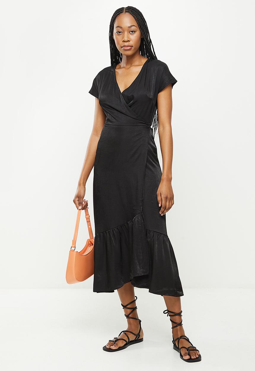 dailyfriday - Wrap midi dress - black1