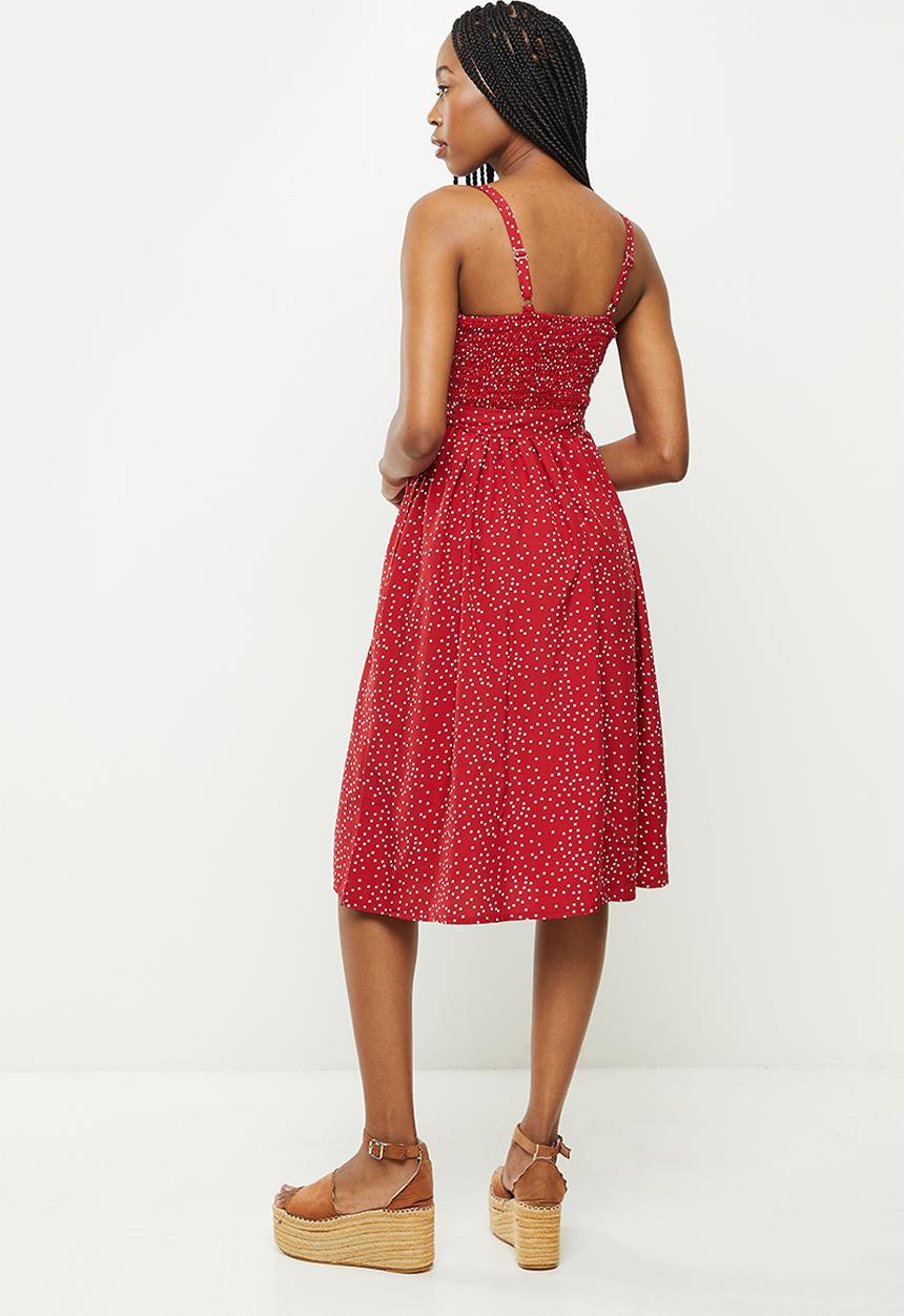 dailyfriday - Button down sleeveless dress - red