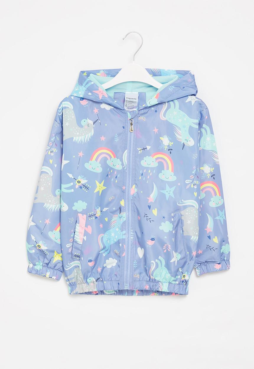 Pop Candy - Girls printed hooded jacket - blue