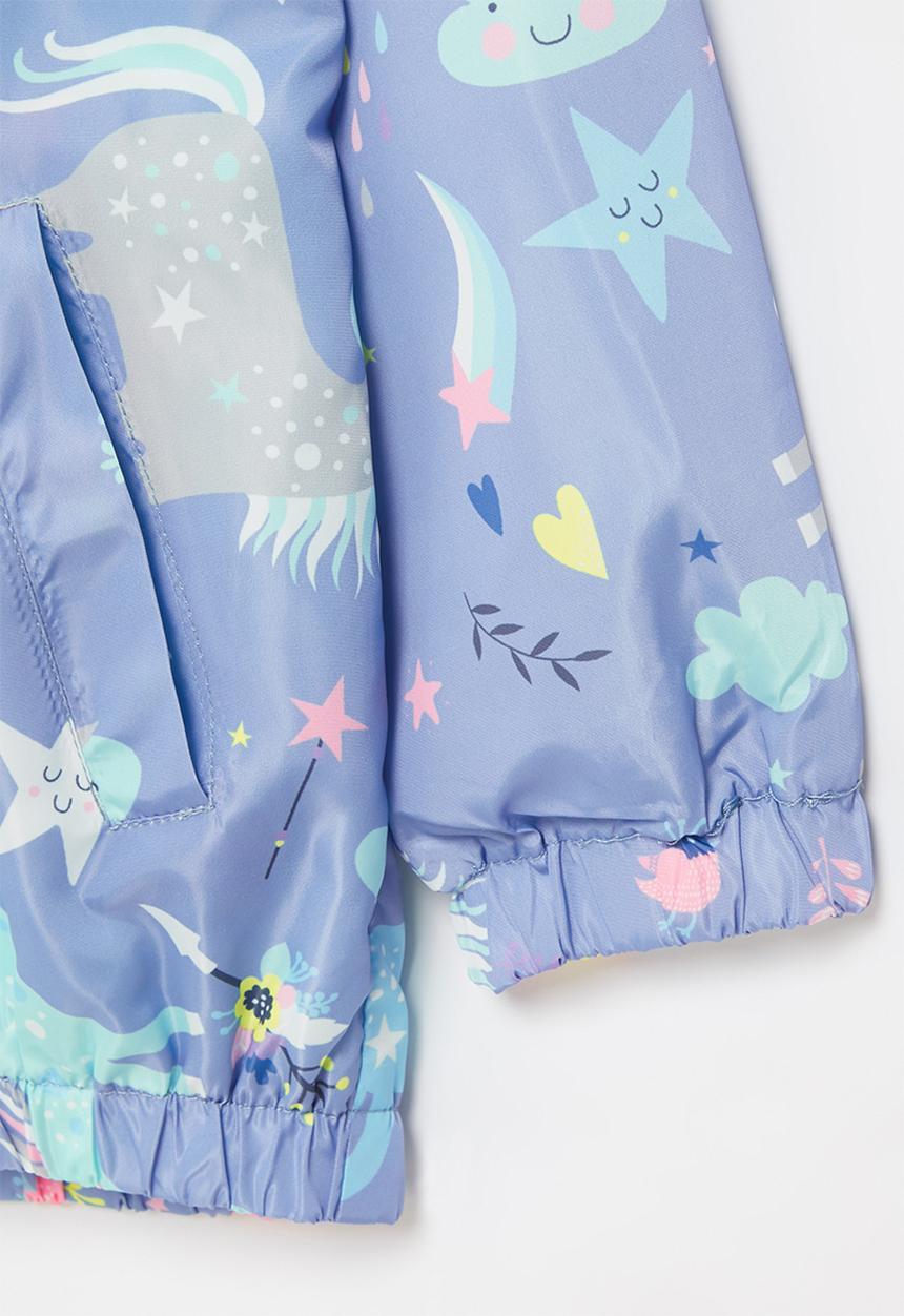 Pop Candy - Girls printed hooded jacket - blue