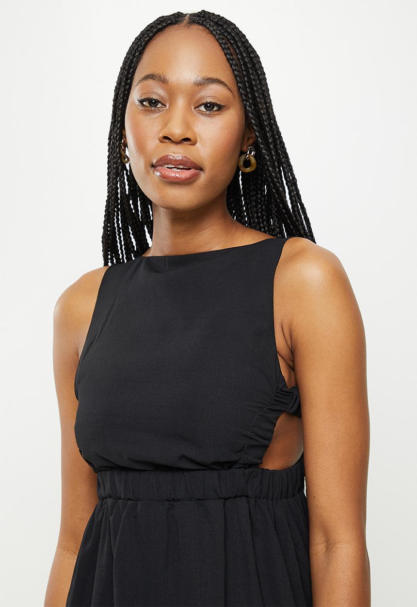 dailyfriday - Open back midi dress - black