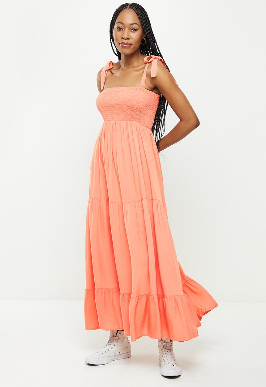 dailyfriday - Tiered maxi dress - peach
