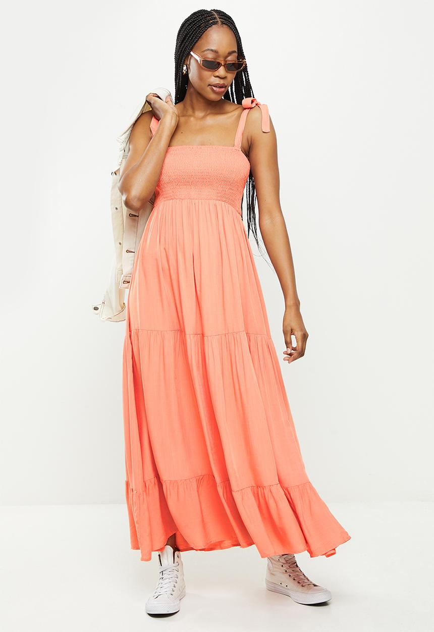 dailyfriday - Tiered maxi dress - peach