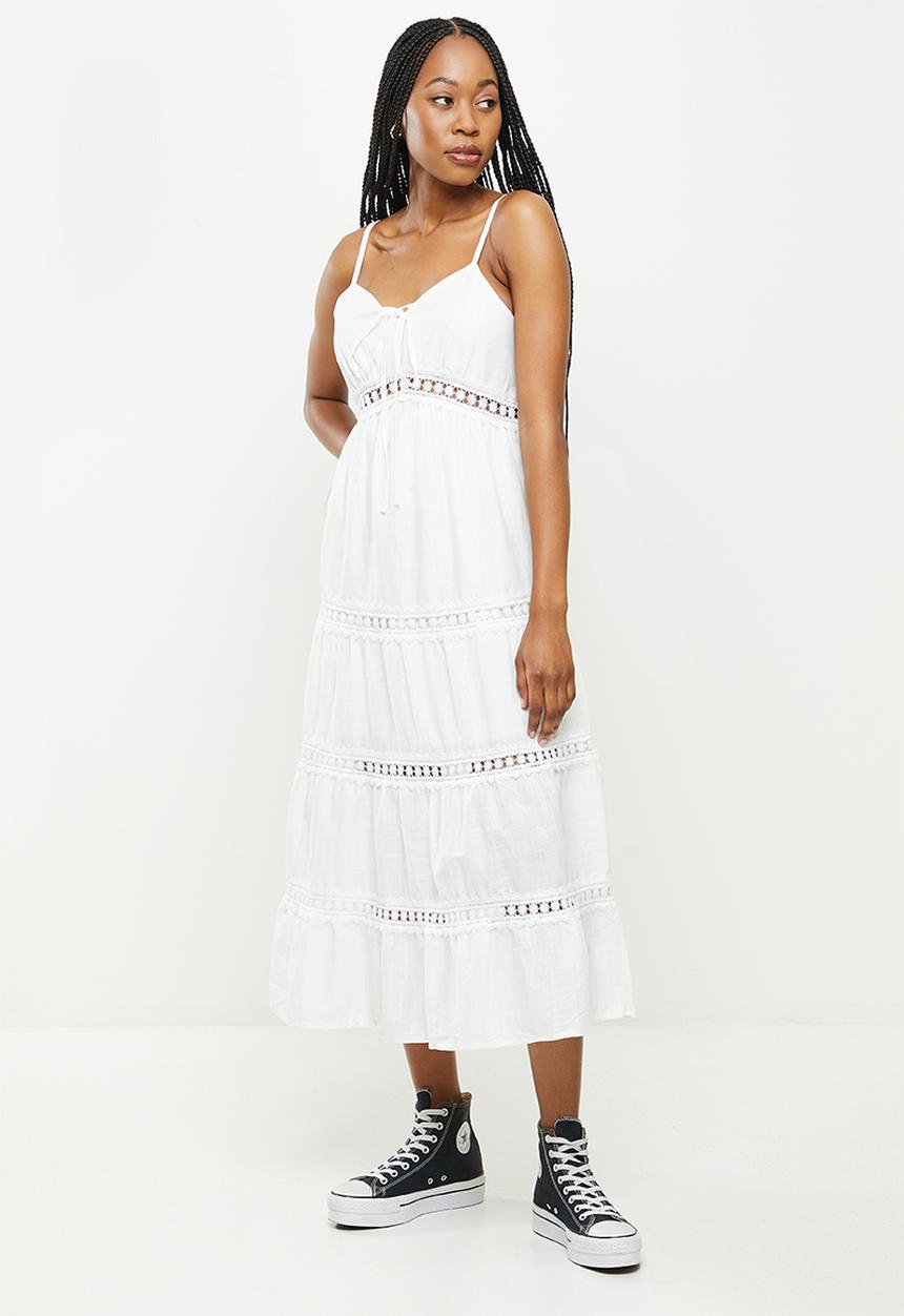dailyfriday - Tie front strappy midi dress - white