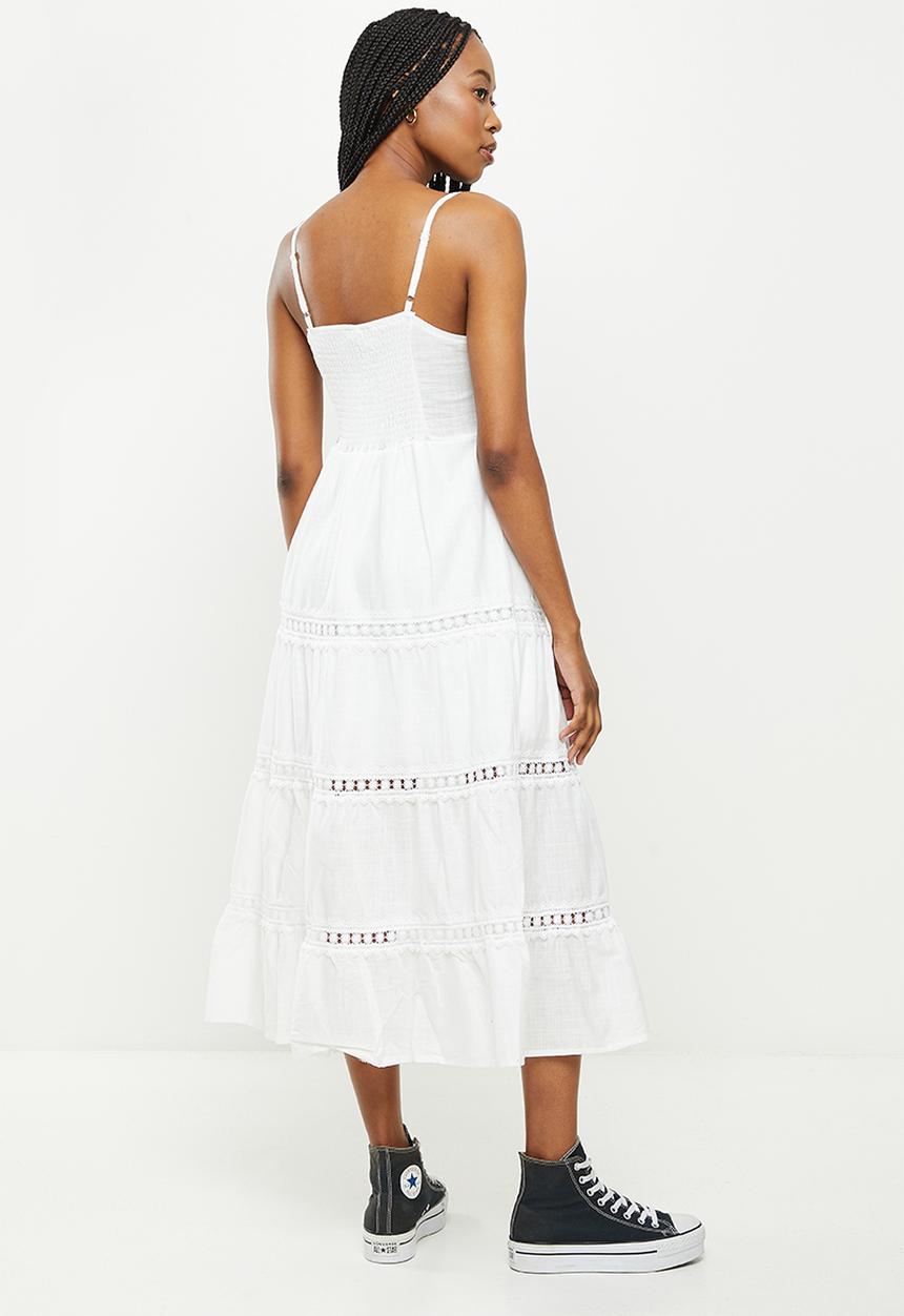 dailyfriday - Tie front strappy midi dress - white