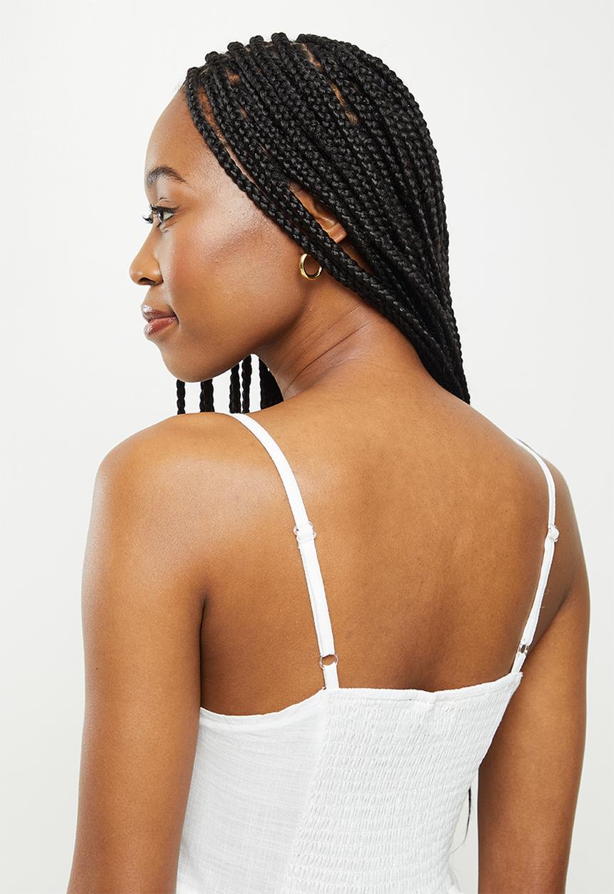 dailyfriday - Tie front strappy midi dress - white