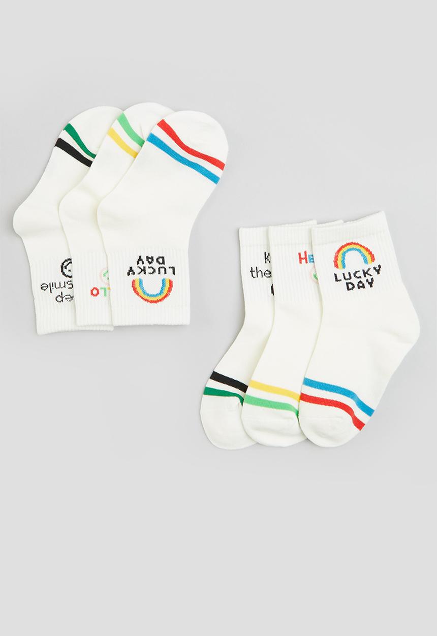 Pop Candy - Girls 3 pack socks - white