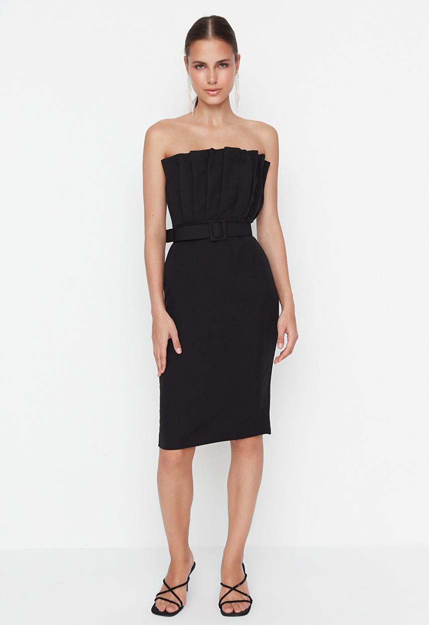 Trendyol - Ruffle top dress - black